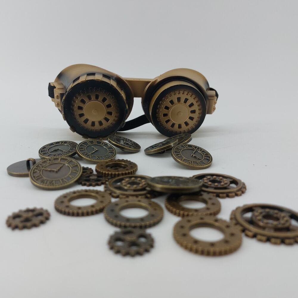 Steampunk Goggles Clock Buttons Clock Shank Plastic Costume Accessory